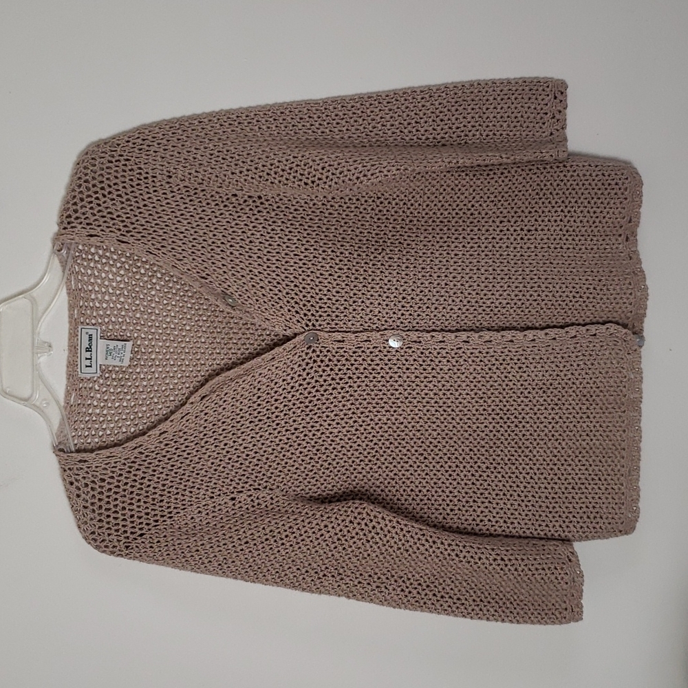 L.L. Bean Women's Cardigan in Taupe